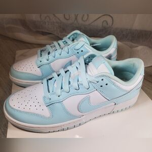 NEW Mens NIKE Glacier Dunks Low Retro Sneakers Blue White SIZE MEN 9 WOMENS 10.5